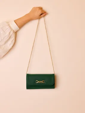 White Fire Lena wallet on sling - Pine Green