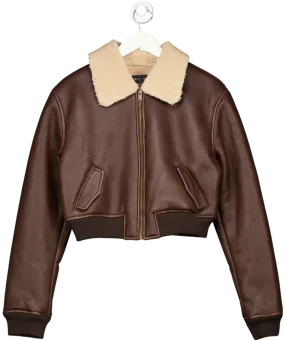 White Fox Brown For The People Bomber Jacket UK M/L