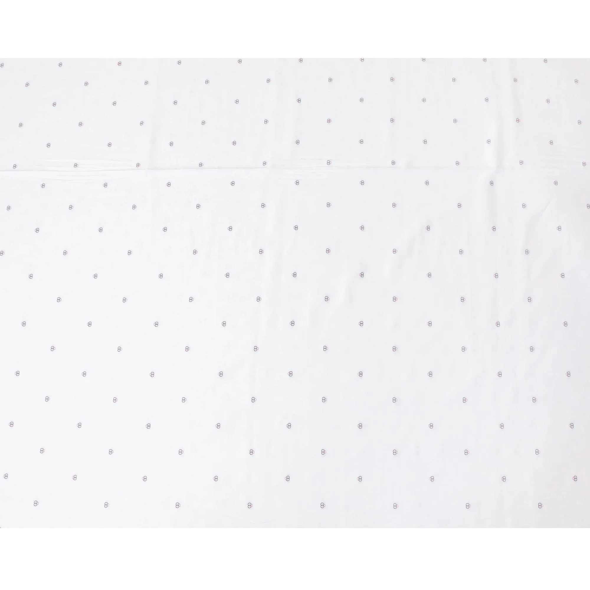 White Premium 100% Cotton shirting fabric having  same tone jacquard, baby pink and stone grey embroidery in abstract design-D9631