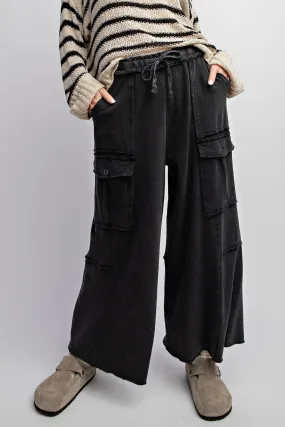 Wide Leg Mineral Wash Pants