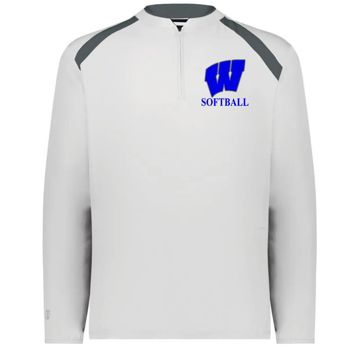 Windsor - Clubhouse Longsleeves Cage Jacket with W Softball Logo - White