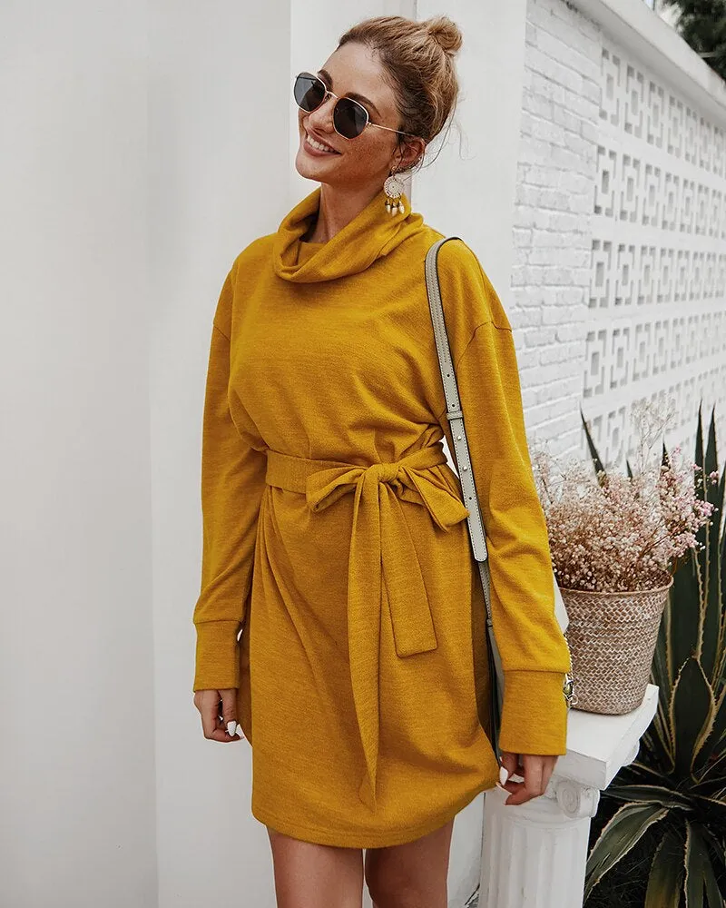 Women's Autumn Casual Long Sleeve Sweater Dress