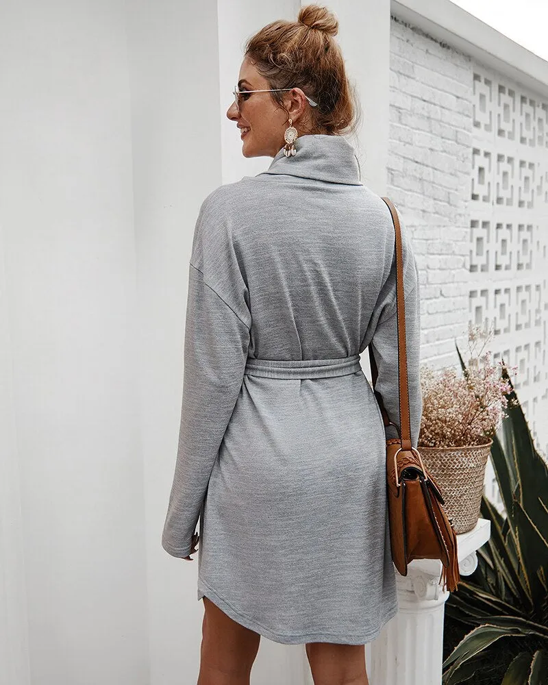 Women's Autumn Casual Long Sleeve Sweater Dress