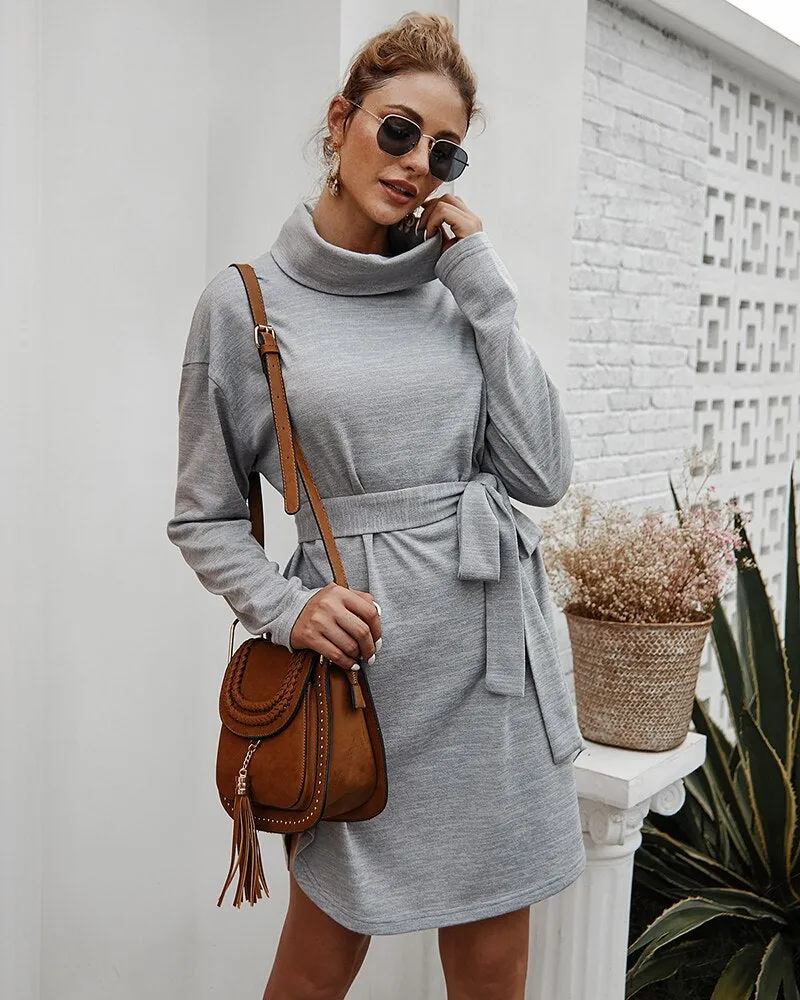 Women's Autumn Casual Long Sleeve Sweater Dress