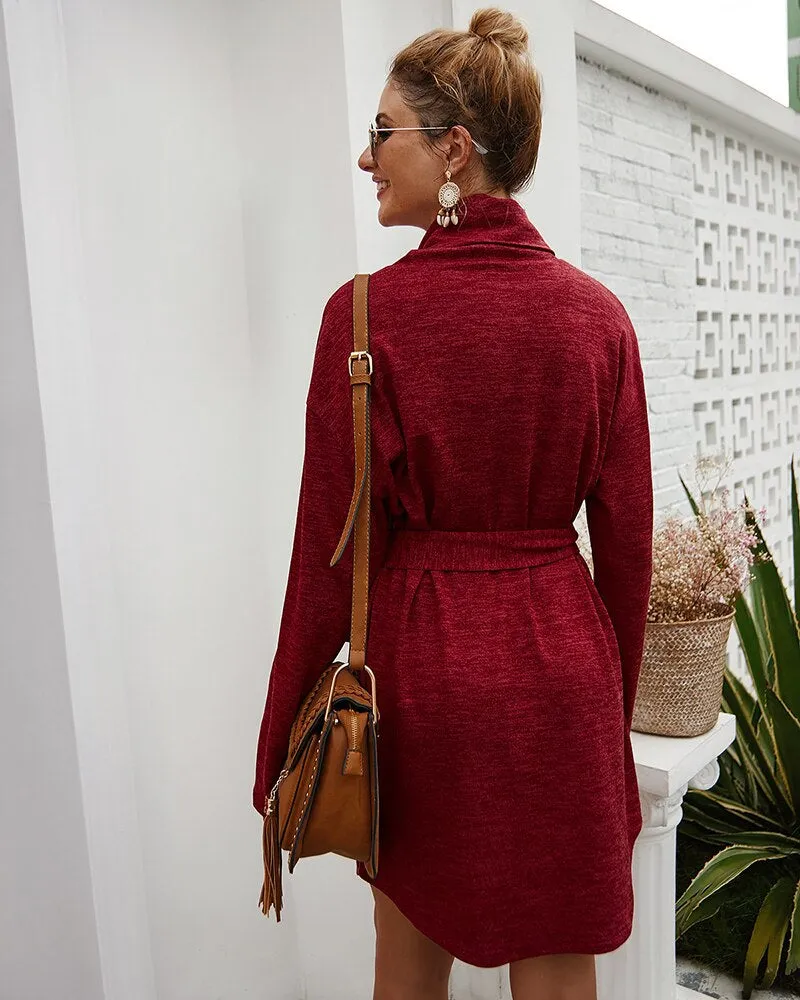 Women's Autumn Casual Long Sleeve Sweater Dress