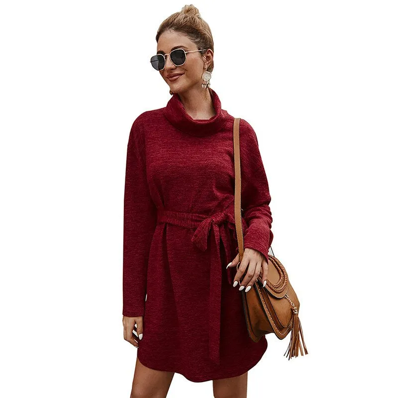 Women's Autumn Casual Long Sleeve Sweater Dress