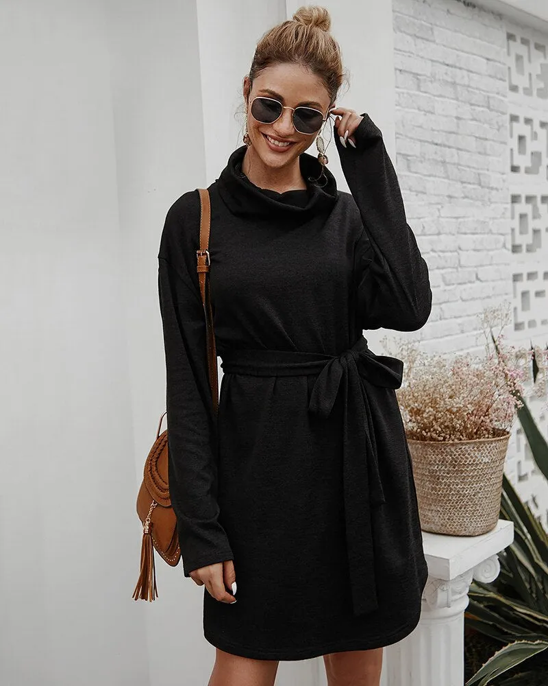 Women's Autumn Casual Long Sleeve Sweater Dress