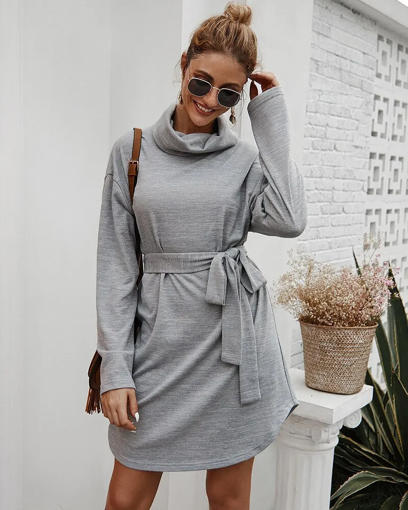 Women's Autumn Casual Long Sleeve Sweater Dress