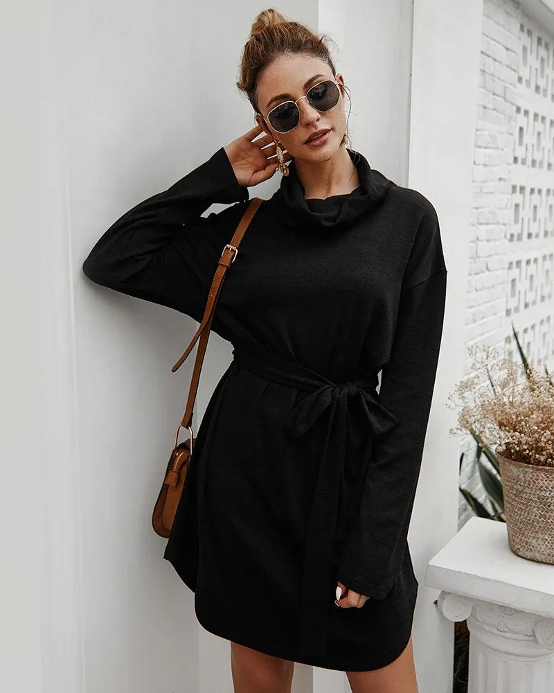 Women's Autumn Casual Long Sleeve Sweater Dress