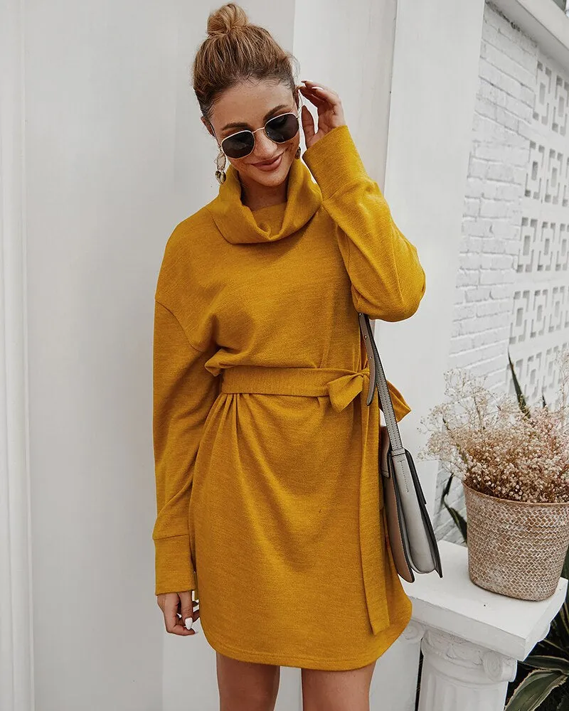 Women's Autumn Casual Long Sleeve Sweater Dress