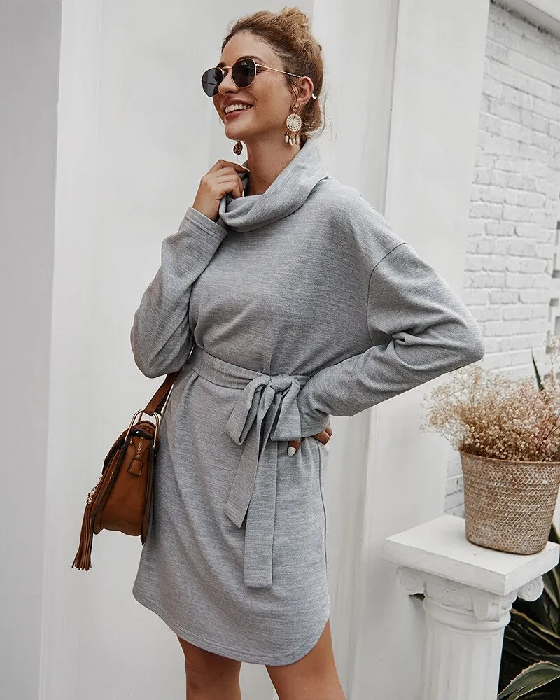 Women's Autumn Casual Long Sleeve Sweater Dress