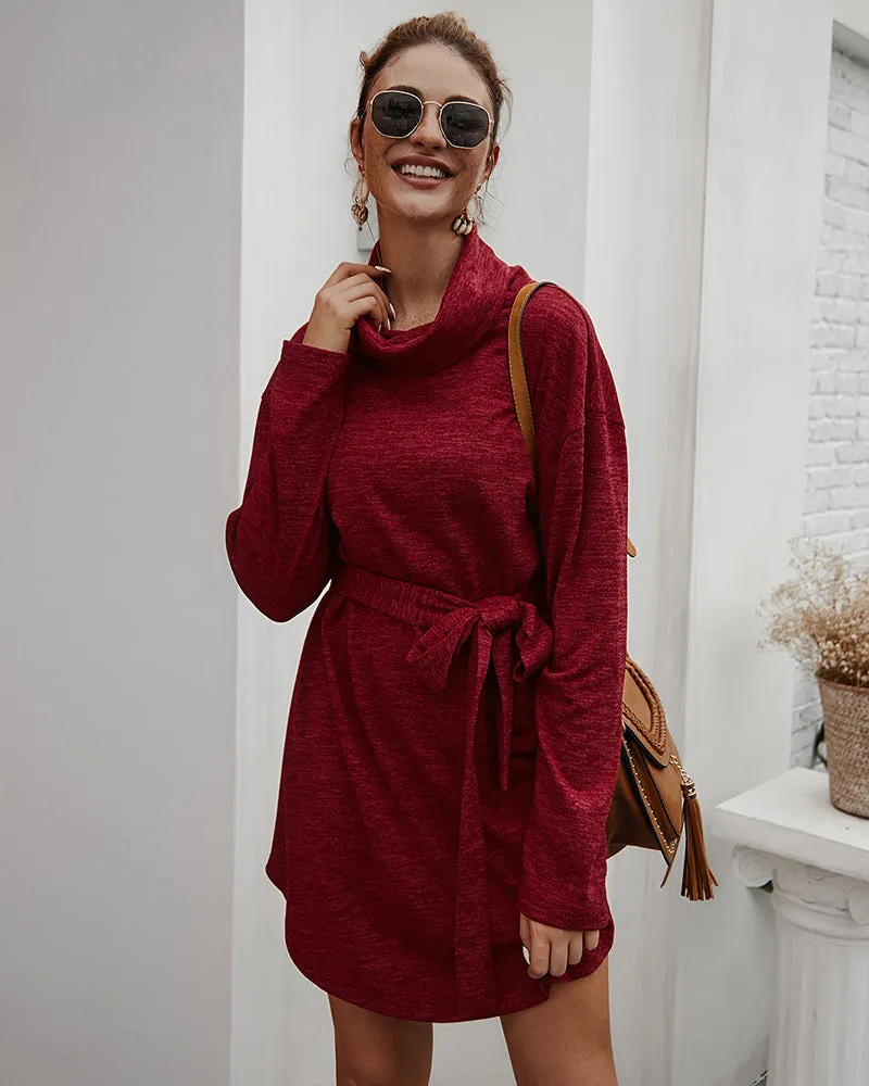 Women's Autumn Casual Long Sleeve Sweater Dress