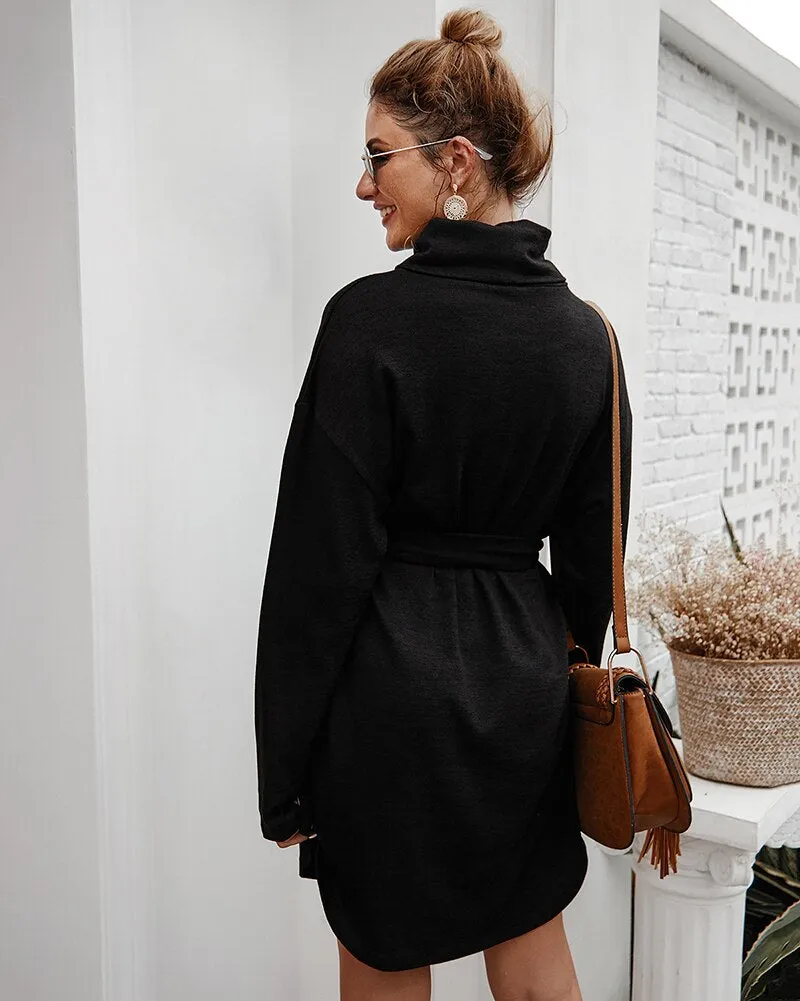 Women's Autumn Casual Long Sleeve Sweater Dress