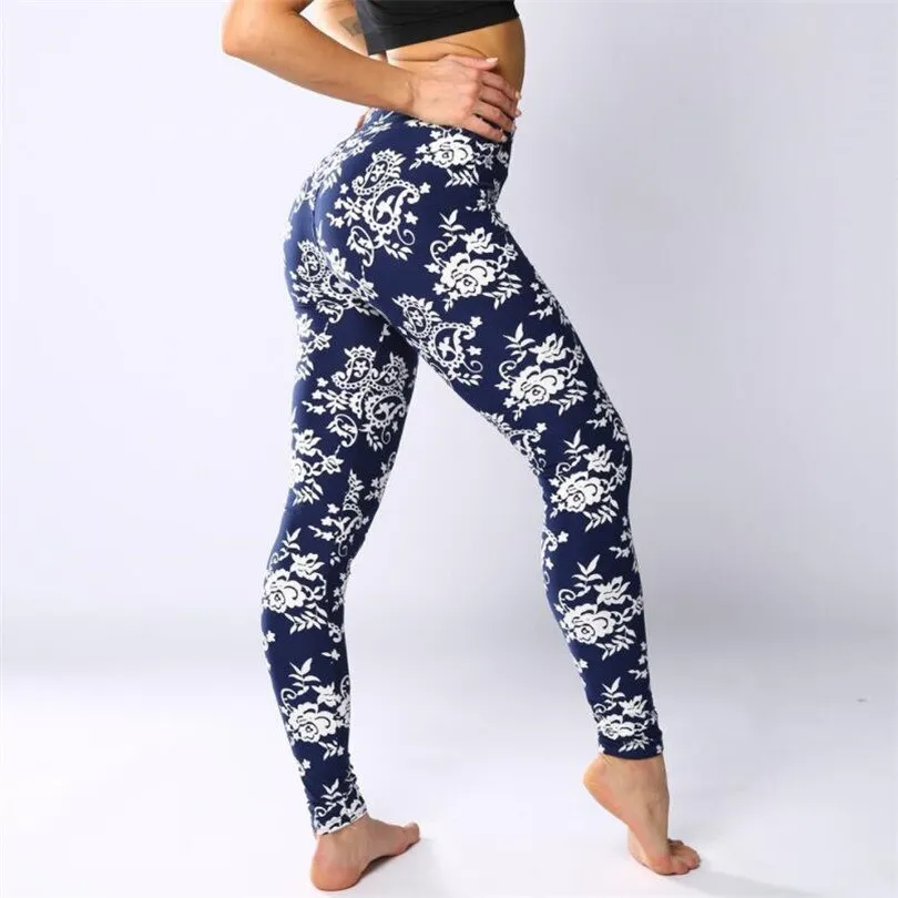 Women's Summer Casual Polyester Leggings With Print