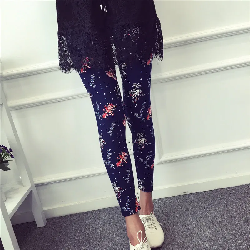 Women's Summer Casual Polyester Leggings With Print