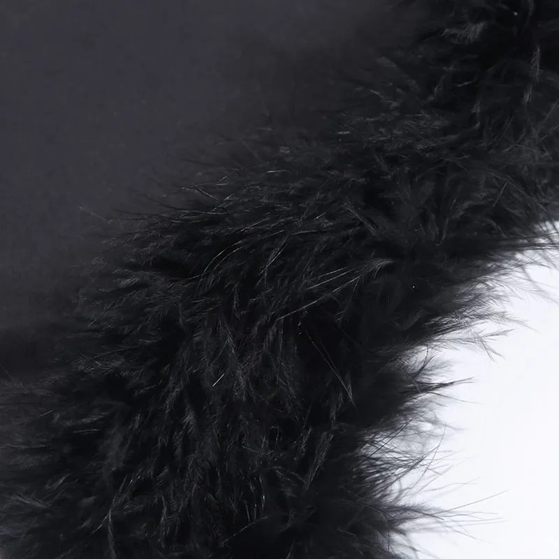 Women's Summer High Waist Slim Two-Piece Dress With Feathers