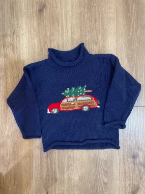 Woody Wagon Christmas Tree Roll Neck Sweater | Claver/Luigi