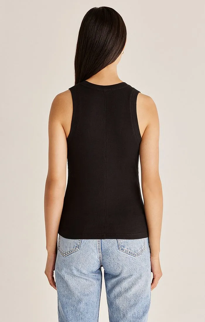 Z SUPPLY SIRENA RIB TANK TOP - BLACK